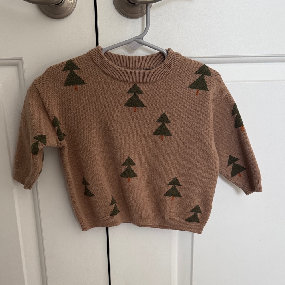 Baby Sprouts Brown Tree Pattern Sweater